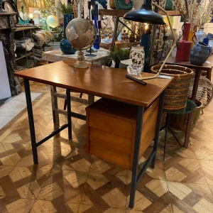 Bureau bois structure métal 3 casiers