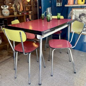 Ensemble table avec rallonges et 4 chaises Formica